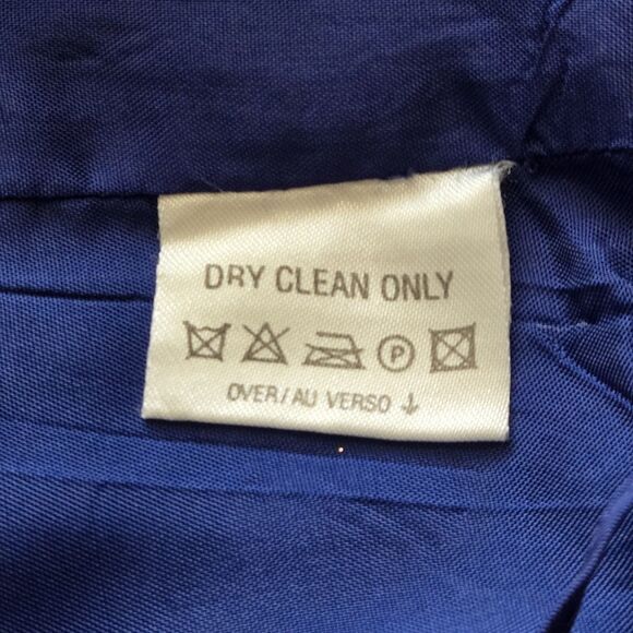 Liz Claiborne Blue Floral Print Faux Wrap Short Skirt. 100% Silk. Lined. Plus 16 - Picture 7 of 8